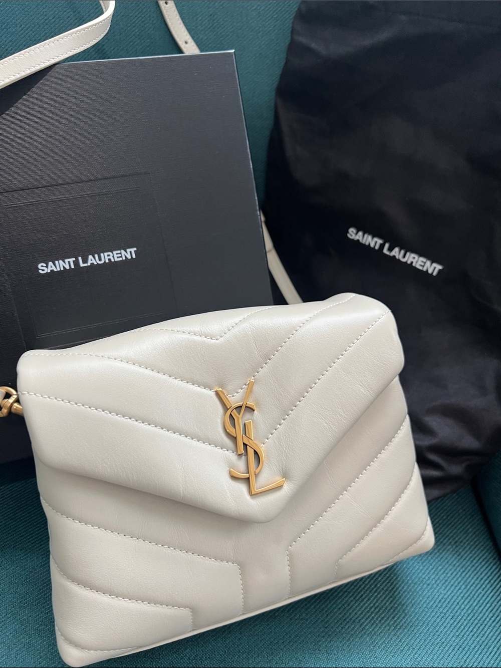Calfskin Y Quilted Monogram Toy Loulou Crossbody Bag Blanc